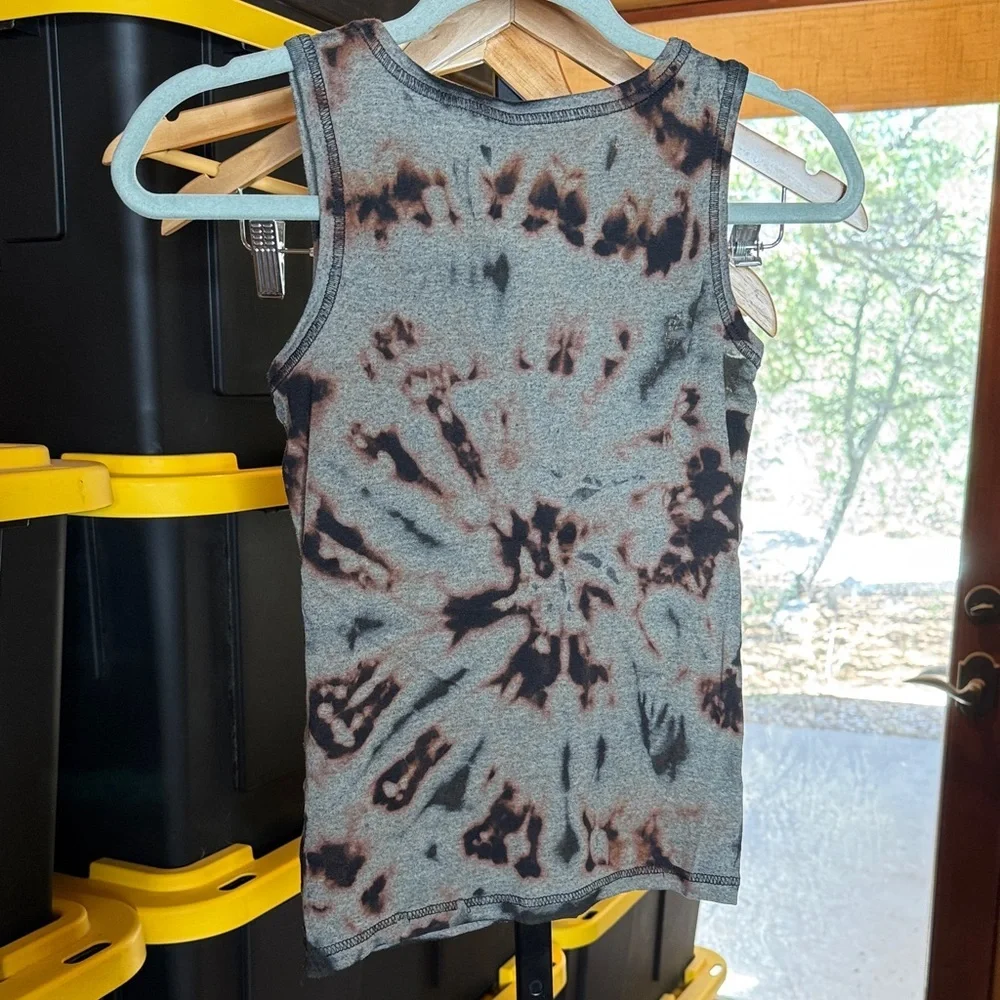 Justice Black and Brown Tie-Dye Tank Top